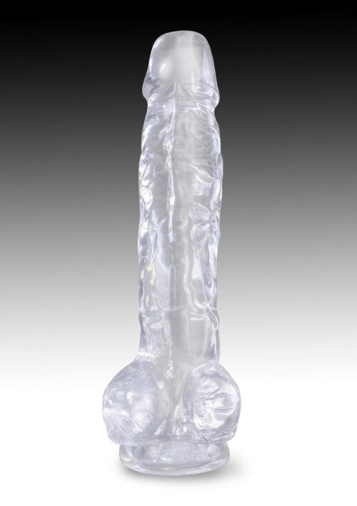 King Cock Dildo with Balls 8in - Clear