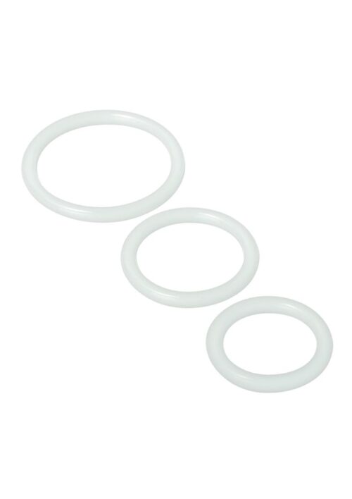 Trinity 4 Men Silicone Cock Rings - 3 pack - Clear